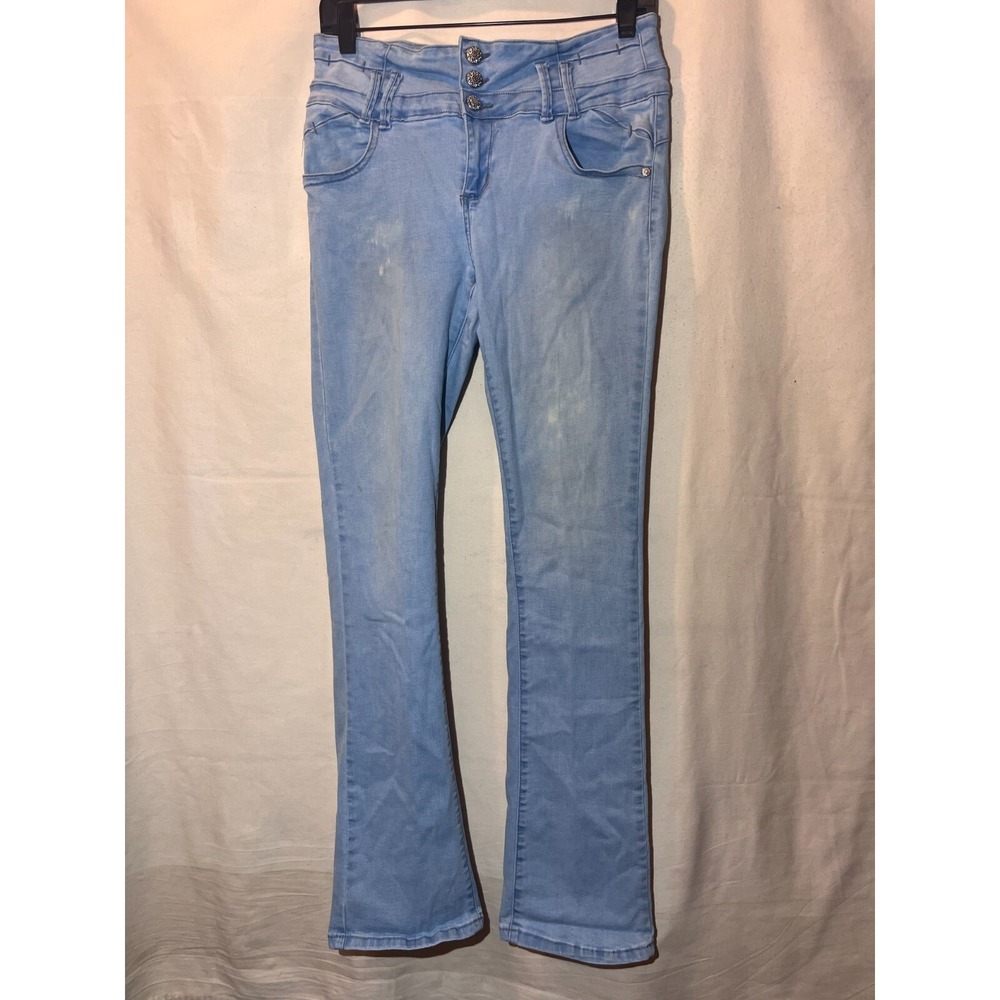 GOGO JEANS Womans‎ SZ 15/32 Skinny Stretch High Rise Light Wash Denim Jeans B17